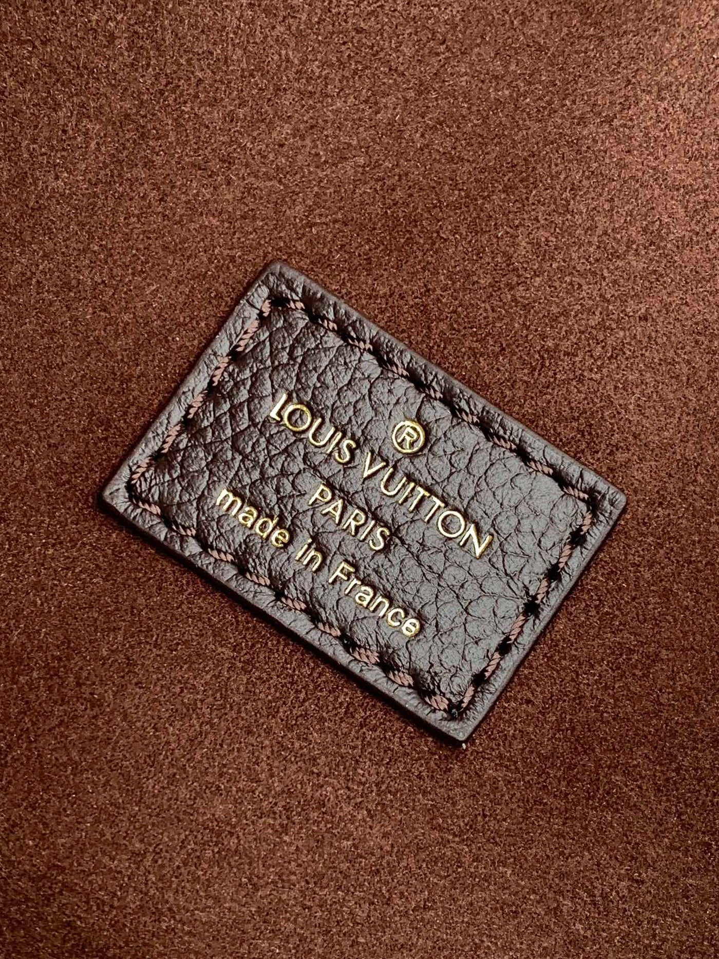 lv loop hobo 38 in dark brown monogram calfskin embossed logo - image 4