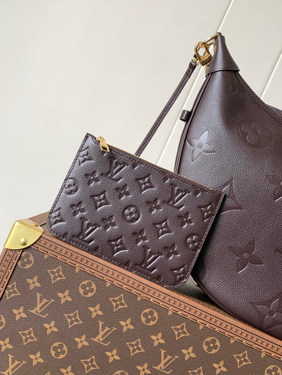 lv loop hobo 38 in dark brown monogram calfskin embossed logo - image 5