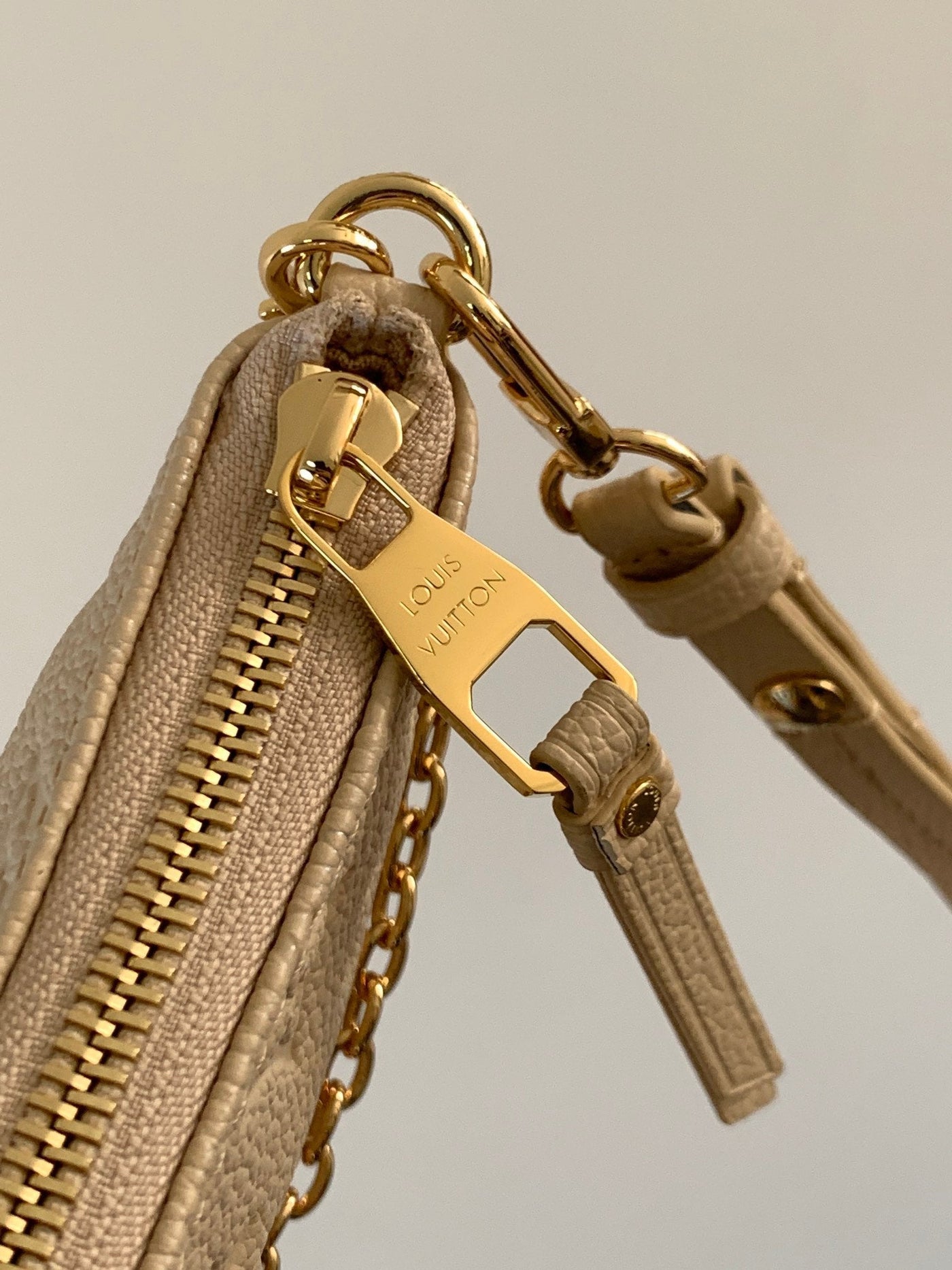 lv easy pouch on strap 19 in beige monogram empreinte leather - image 2