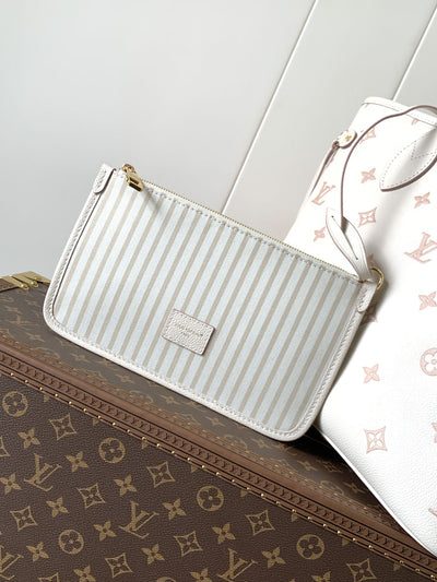 lv neverfull mm tote bag 32 in white mix pink calfskin - image 7