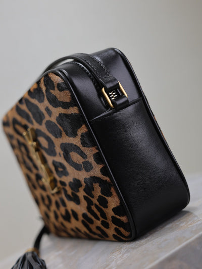 LOU CAMERA BAG 23 IN LEOPARD PRINT CALFSKIN